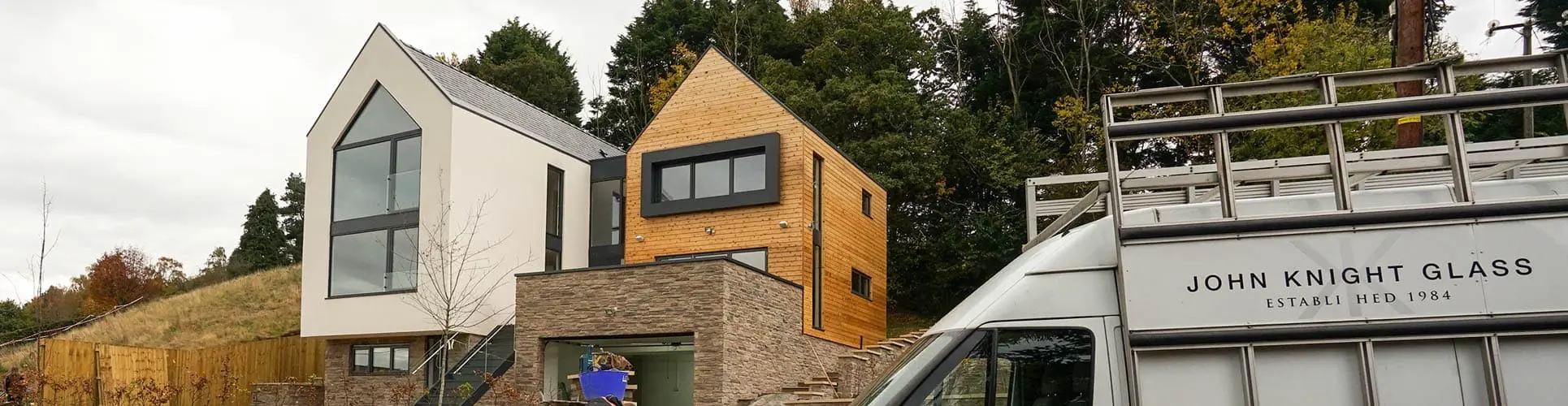 Aluminium window installation, new build Cheshire, UK.