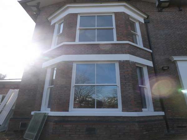 Traditional sliding sash windows installed in Heswall, Wirral. Keeping the traditional look of the property using modernised versions.