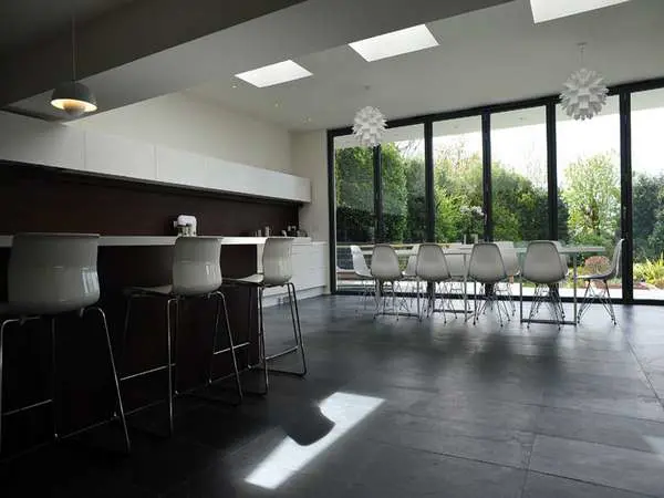 Mr & Mrs K: Tarporley Cheshire: Aluminium Bi Fold doors Slimfold A10, double glazed with walk through threshold RAL Colour 7024 Satin.