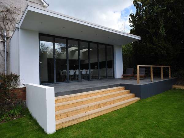 Mr & Mrs K: Tarporley, Cheshire. Aluminium Bi Fold doors - double glazed Slimfold A10. Walk through low threshold.