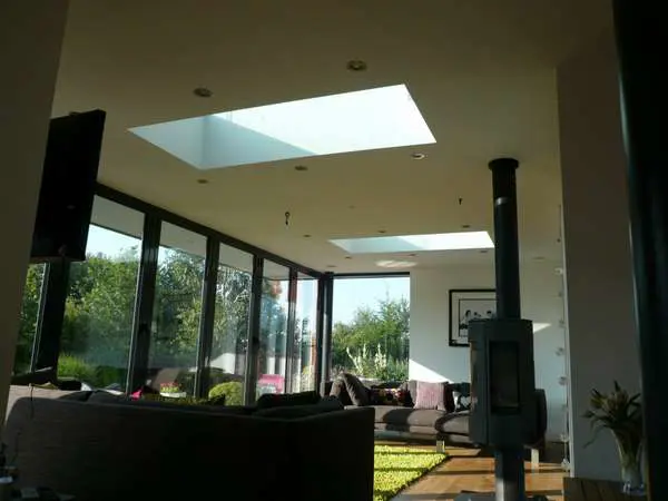 Mr & Mrs M. Internal view of design and build: Centor C1 44mm triple glazed Bi fold doors