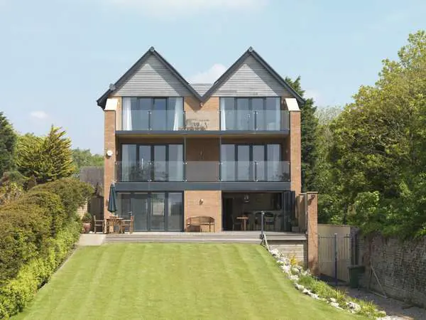 Altringham Cheshire : Installtion of Slimfold A10 Bi Folding Doors in a marine finish Poyester Powder coating Ral 7015 double glazed with Planitherm Plus Aluminium Bi fold doors Chester CH1 Aluminium Bi-fold doors Curzon Park CH4